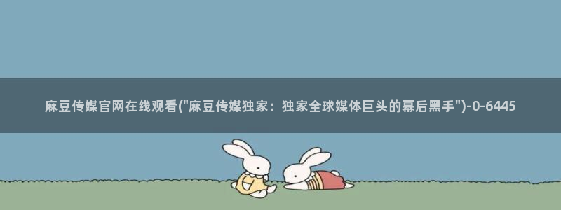麻豆视频花絮