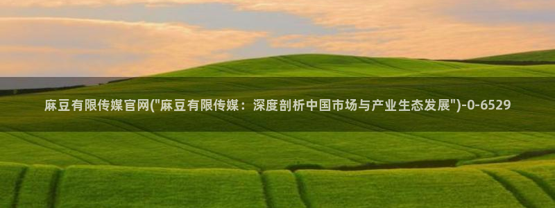 麻豆影视资讯